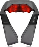 Nekteck Shiatsu Neck Massager with Heat for Pain Relief Deep Tissue, 2026 Upgraded 3D Back Shoulder Kneading Massage Pillow, Body Muscle Relaxation Tool Gifts for Him Her Mom Dad, Gray (NOT Cordless)