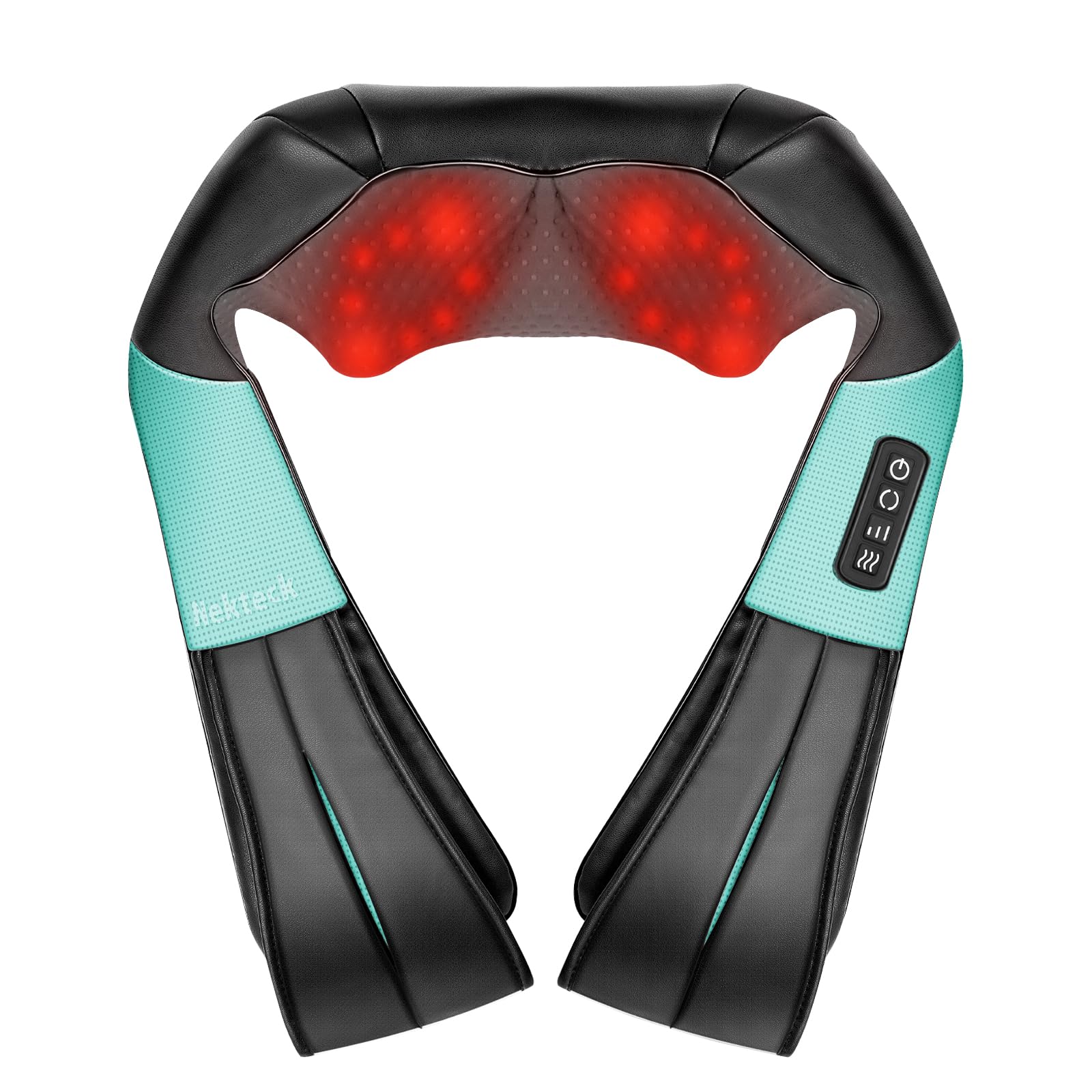 Nekteck Shiatsu Neck Massager with Heat for Pain Relief Deep Tissue, 2026 Upgraded 3D Back Shoulder Kneading Massage Pillow, Body Muscle Relaxation Tool Gifts for Him Her Mom Dad, Gray (NOT Cordless)