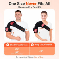 Comfytemp Cordless Red Light Therapy for Shoulder, 94 LEDs Wearable Near Infrared Light Wrap, 3D Portable Flexible Wrap with Timer, 660nm & 850nm (No Massage,One Size)