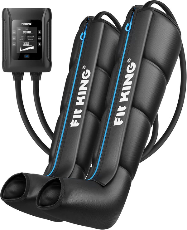 FIT KING Professional Air Compression Leg Recovery System, Cordless Rechargeable Leg Compression Massager Boots for Fast Recovery & Improved Circulation, Compression Boot for Athletes (Medium)