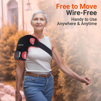 Comfytemp Cordless Red Light Therapy for Shoulder, 94 LEDs Wearable Near Infrared Light Wrap, 3D Portable Flexible Wrap with Timer, 660nm & 850nm (No Massage,One Size)
