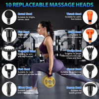TOLOCO Massage Gun, Deep Tissue Back Massage for Athletes for Pain Relief, Percussion Massager with 10 Massages Heads & Silent Brushless Motor, Valentines Day Gifts for Him Her, Black