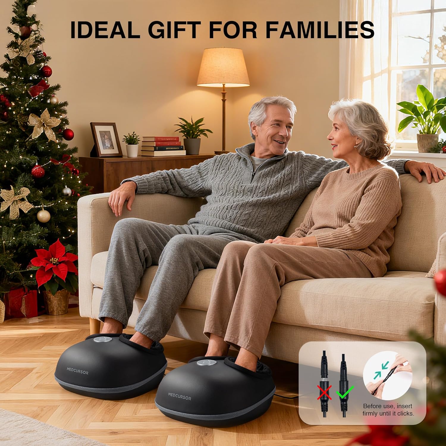 Medcursor Foot Massager with Heat - 2026 Upgraded Shiatsu Deep Kneading Machine, Multi Air Compression Intensity, Smart APP Mobile Remote Control, Feet Massage for Home and Office Use