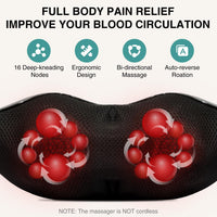 Nekteck Shiatsu Neck Massager with Heat for Pain Relief Deep Tissue, 2026 Upgraded 3D Back Shoulder Kneading Massage Pillow, Body Muscle Relaxation Tool Gifts for Him Her Mom Dad, Gray (NOT Cordless)