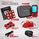 TENS Unit Muscle Stimulator Pro for Back Pain Relief, Shoulder Recovery and Physical Therapy, Electronic EMS Massager Machine with PMS Pulse for Effective Shock Therapy, Red