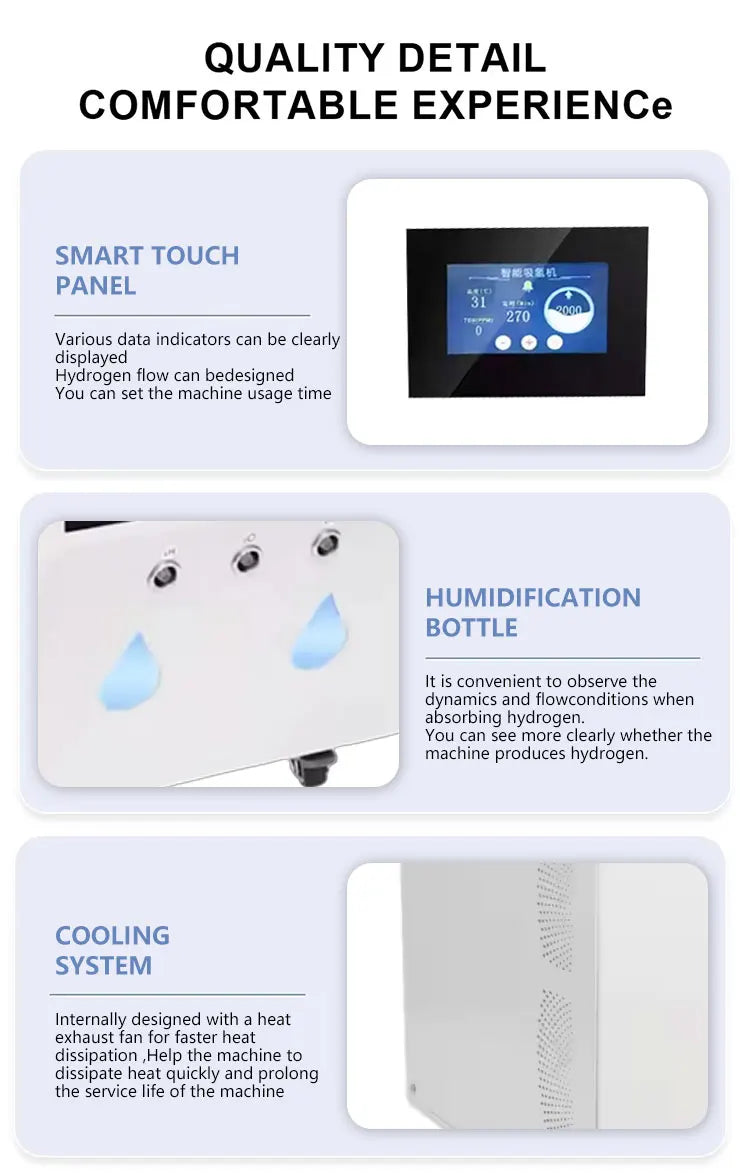 Medical 3000ml Hydrogen Water Generator Hydrogen Inhalation Machine H2 O2 HHO Double Outlet Hydrogen Inhaler Breathing Device