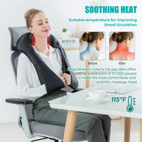 Neck and Shoulder Massager Heated Back Massager U Shape Deep Kneading Electric Massage Pillow For Neck Waist Leg Body