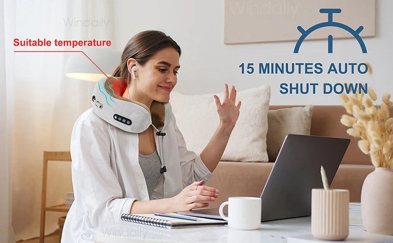 Electric Neck & Shoulder Massager — 3D Kneading Shiatsu Pillow with Vibration