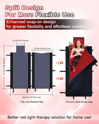 Full Body Red Light Therapy Sleeping Bag 2570 LEDs Red Light Therapy Mat Wavelength LEDs(660nm& 850nm)