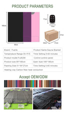 Portable Infrared Sauna Blanket 86-167℉ Carbon Fiber Heating Velcro Non-toxic Waterproof Detox Weight Loss Relaxation Home Spa