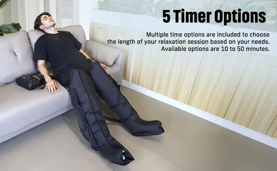 Full Leg Massager with 4 Air Chambers — Cordless USB-Powered Compression Boots for Relaxation and Daily Leg Care