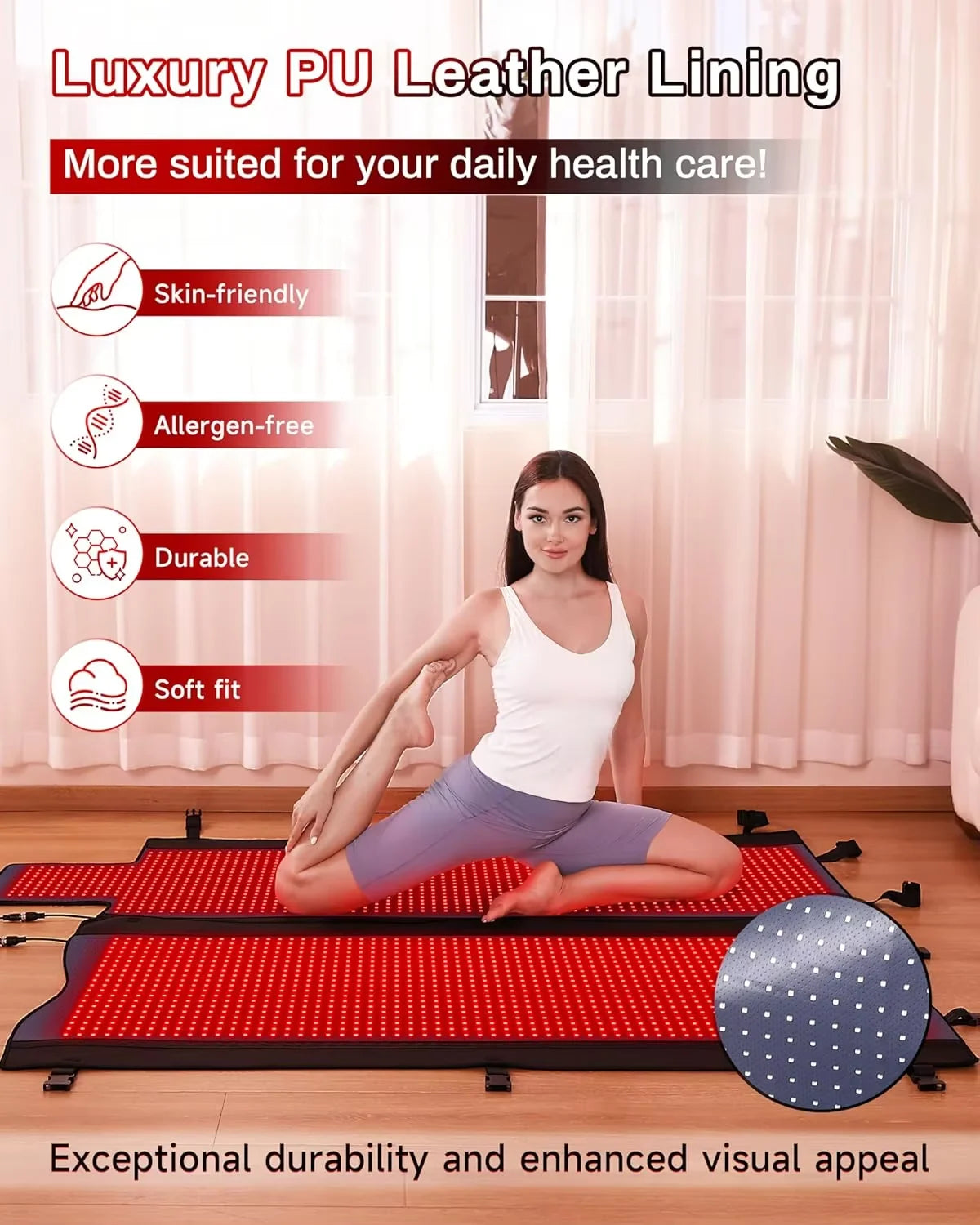 Full Body Red Light Therapy Sleeping Bag 2570 LEDs Red Light Therapy Mat Wavelength LEDs(660nm& 850nm)