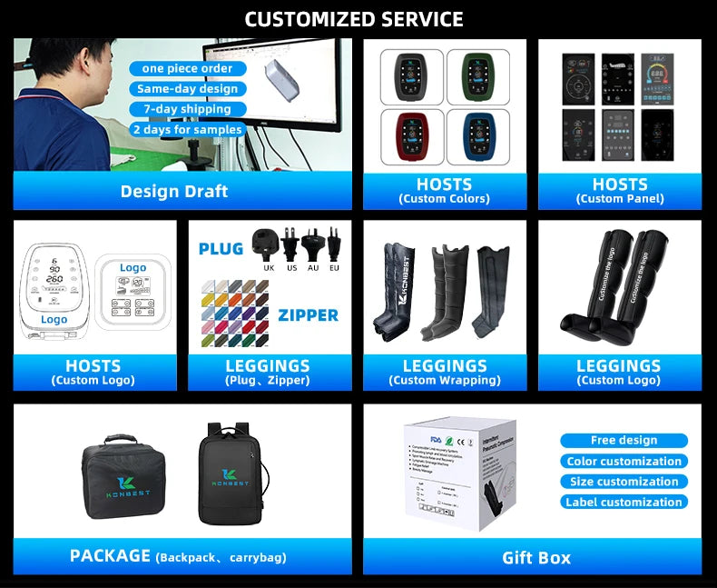 Massager Boots,8 Chambers Electric Sports Recovery Massage Air Compression Boots Therapy Leg Massager Physiotherapy Machine