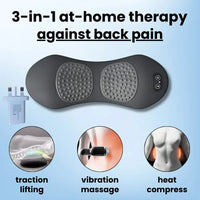 Emeka 3-in-1 Back Massager Heat Vibration for Back Pain Relief Herniated Disc Stretch Support Traction Lower Back Massage Pillow