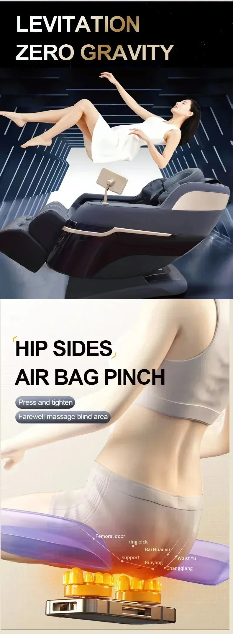 4D SL Tracking Massage Chair, Zero Gravity Recliner Chair, Full Body Airbag Massage Sofa, Office Chair with Touch Screen, 3-Year