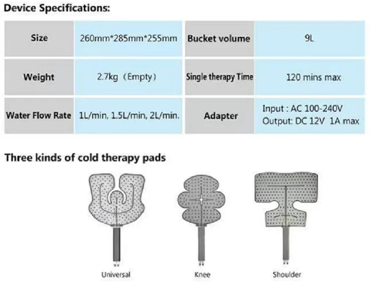 Leg MassagerHome Portable Physiotherapy Leg Cryotherapy Ice Cooler Cryo Cold Water Compression Therapy System Machine Pad