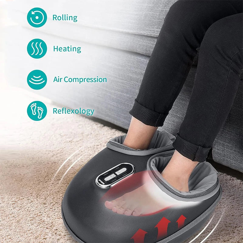 Foot Massager Heating Therapy Air Compression  Knead Roller Muscle Relaxation Electric Foot Massage Machine