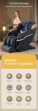 4D SL Tracking Massage Chair, Zero Gravity Recliner Chair, Full Body Airbag Massage Sofa, Office Chair with Touch Screen, 3-Year