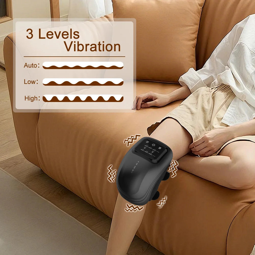 Cordless Heated Knee Massager — Vibration & Heat Therapy for Joint Relief