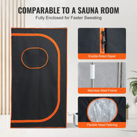 Portable Steam Sauna Tent Full Size 1000W Personal Sauna Blanket W/ Chair