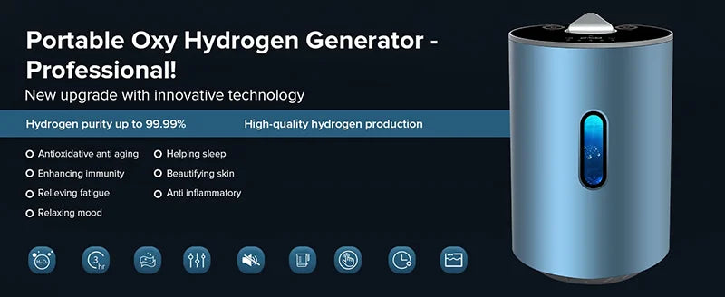 Hydrogen Inhalation Machine 225ml/min PEM Tech Hydrogen Generator 99.99% High Purity Hydrogen Concentrator H2 Oxygen Gas Inhaler