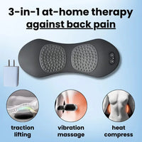 Emeka 3-in-1 Back Massager Heat Vibration for Back Pain Relief Herniated Disc Stretch Support Traction Lower Back Massage Pillow