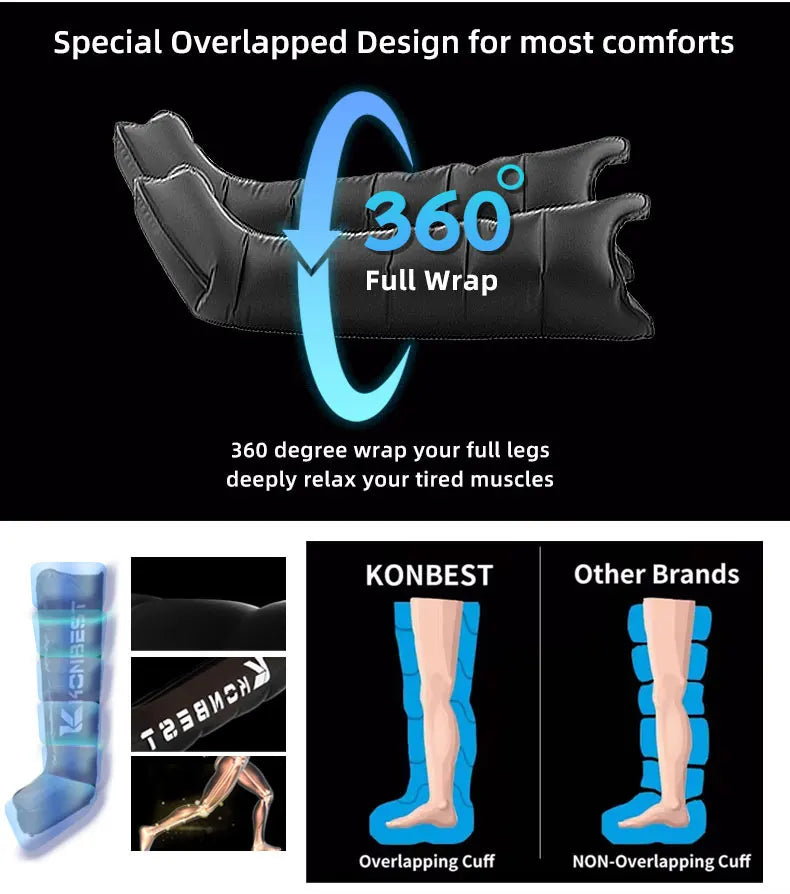 Massager Boots,8 Chambers Electric Sports Recovery Massage Air Compression Boots Therapy Leg Massager Physiotherapy Machine