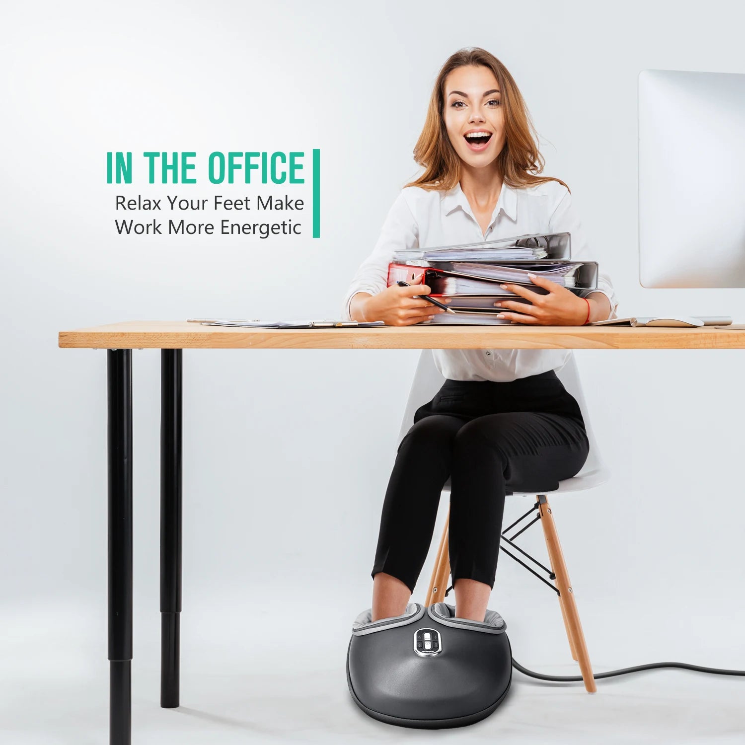 Foot Massager Heating Therapy Air Compression  Knead Roller Muscle Relaxation Electric Foot Massage Machine