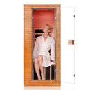 Full Spectrum Infrared Sauna, 1 Person Home Infrared Sauna with Red Light Therapy, Indoor Canadian Hemlock Wood Dry, Customized