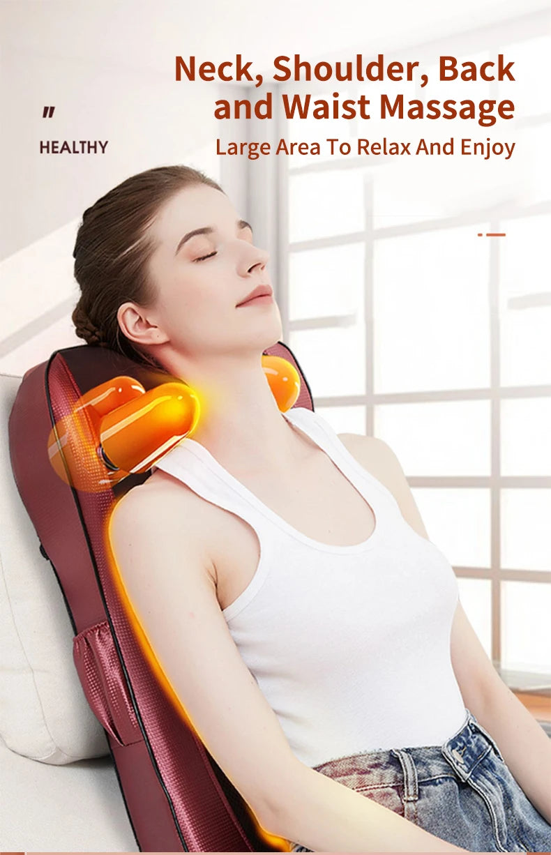 Back Waist Cervical Spine Multifunctional Full Body Neck Shoulder Electric Massage Cushion Household Kneading Shiatsu Massager