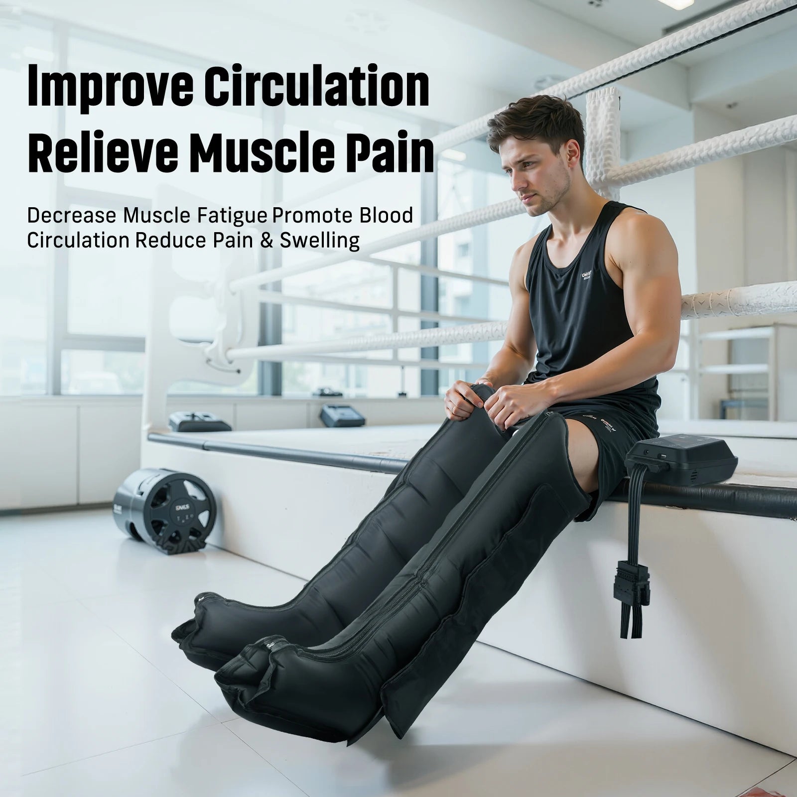 Full Leg Massager with 4 Air Chambers — Cordless USB-Powered Compression Boots for Relaxation and Daily Leg Care