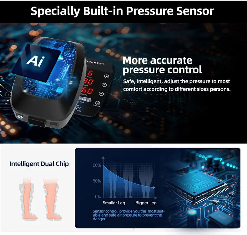 Massager Boots,8 Chambers Electric Sports Recovery Massage Air Compression Boots Therapy Leg Massager Physiotherapy Machine