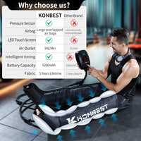 Massager Boots,8 Chambers Electric Sports Recovery Massage Air Compression Boots Therapy Leg Massager Physiotherapy Machine