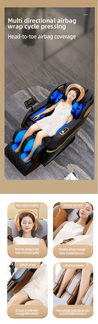 4D SL Tracking Massage Chair, Zero Gravity Recliner Chair, Full Body Airbag Massage Sofa, Office Chair with Touch Screen, 3-Year