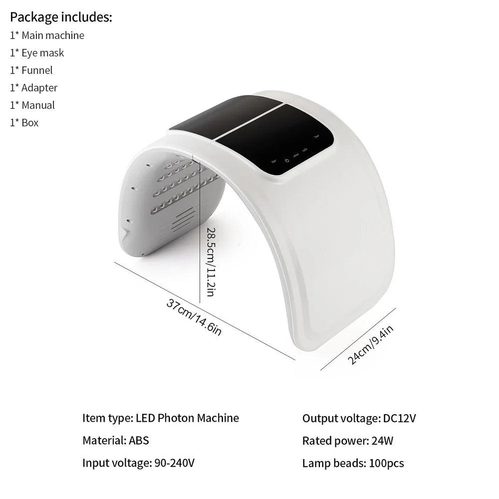 Professional 7 Colors PDT LED Mask Facial Red Light Therapy Skin Rejuvenation Device Face Lift Anti Wrinkle Beauty Machine
