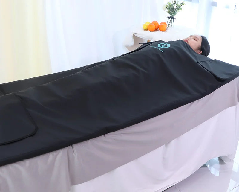 Portable Infrared Sauna Blanket 86-167℉ Carbon Fiber Heating Velcro Non-toxic Waterproof Detox Weight Loss Relaxation Home Spa