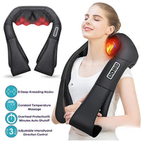Neck and Shoulder Massager Heated Back Massager U Shape Deep Kneading Electric Massage Pillow For Neck Waist Leg Body