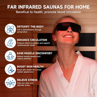 Full Spectrum Infrared Sauna, 1 Person Home Infrared Sauna with Red Light Therapy, Indoor Canadian Hemlock Wood Dry, Customized